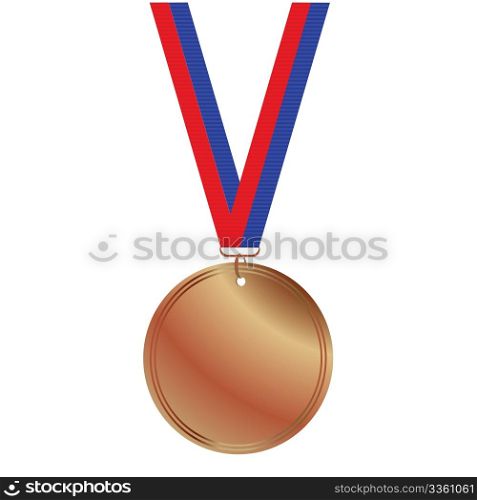 Blanc bronze medal on white background