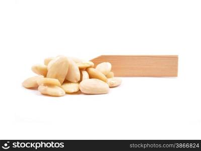 Blanched almonds at plate