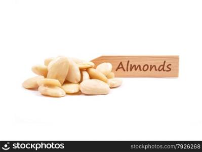 Blanched almonds at plate