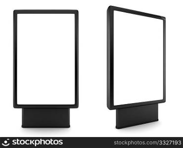 blank advertising billboard isolated on white background