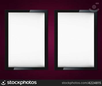 Blank advertising billboard on wall with copy space for your announcement.