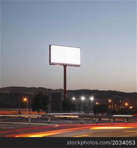 blank advertising billboards illuminated highway night
