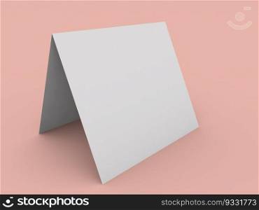Blank advertising stand mockup on pink background. 3d render illustration.. Blank advertising stand mockup on pink background. 