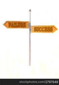 blank arrows directions. Failure and Success. 3d