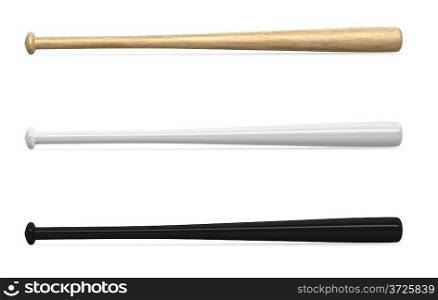 Blank baseball bats template isolated on white background