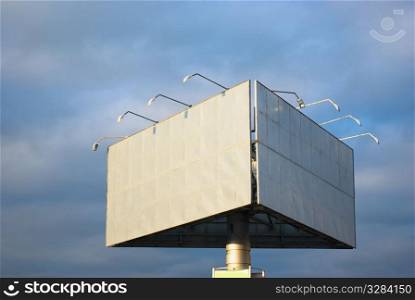 Blank big billboard over blue sky