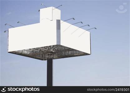 blank billboard ready new advertisement against blue sky