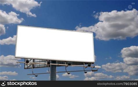 Blank Billboard Screen in front of beautiful cloudy sky