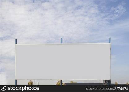 blank billboard with copy space text message content against sky