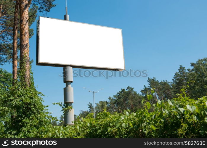 Blank billboard with empty space for advertising isolated on white