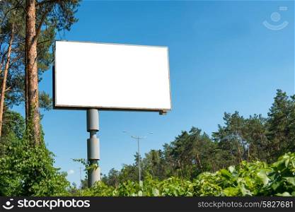 Blank billboard with empty space for advertising isolated on white