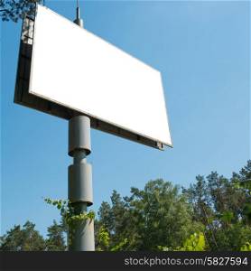 Blank billboard with empty space for advertising isolated on white. Square composition