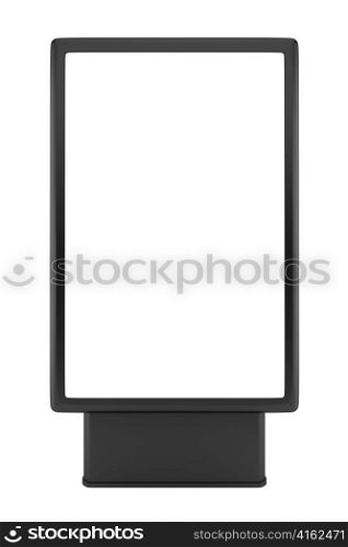 blank black advertising billboard isolated on white background