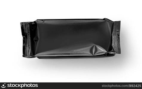 blank black product packaging on white background with clipping path