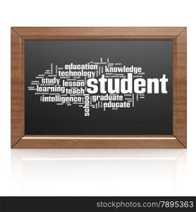 Blank blackboard student. Blank blackboard