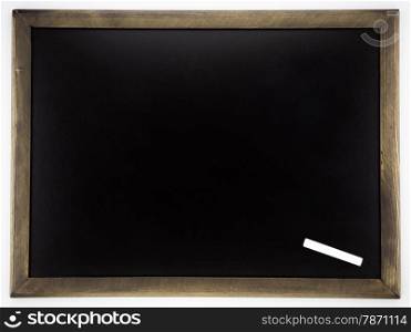 blank blackboard with wooden frame , back to school and communication concept and ideas.