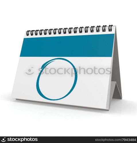 Blank blue calendar image with hi-res rendered artwork that could be used for any graphic design.. Blank blue calendar