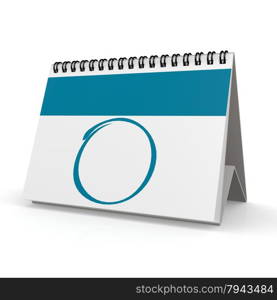 Blank blue calendar image with hi-res rendered artwork that could be used for any graphic design.. Blank blue calendar