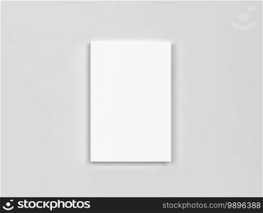 Blank book cover mockup. 3d illustration on gray background 