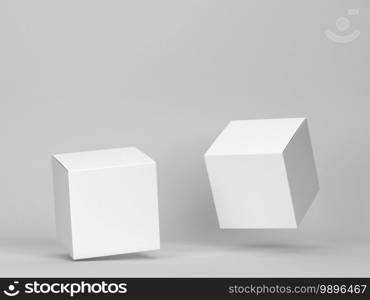 Blank box package. 3d illustration on gray background 