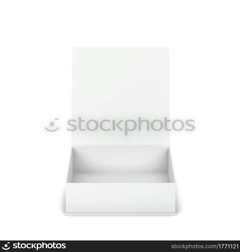 Blank box packaging mockup. 3d illustration isolated on white background