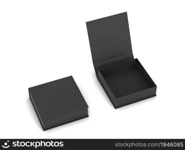 Blank box packaging mockup. 3d illustration isolated on white background