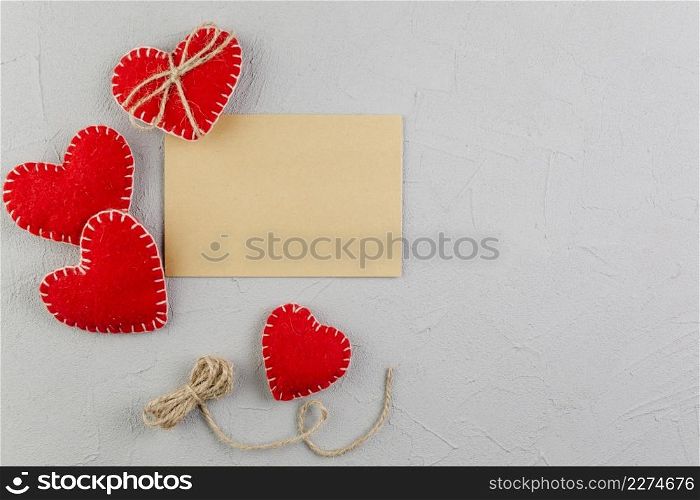 blank brown paper stuffed toy hearts