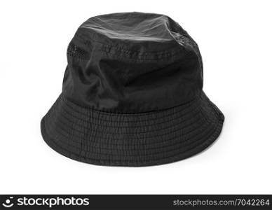 Blank bucket hat color black on white background, with clipping path