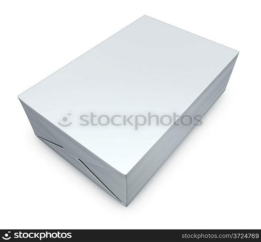 Blank butter metallic wrapping template isolated on white background.