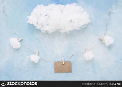 blank card decorated with clouds color backdrop