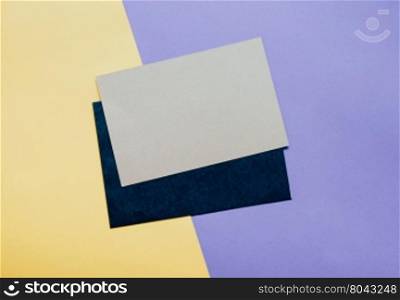 Blank card envelope with copy space on minimal color background