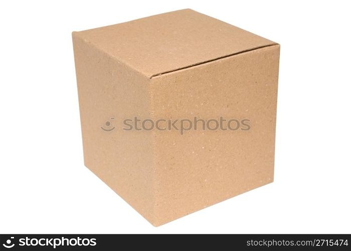 Blank cardboard box isolated on a white background with clipping path