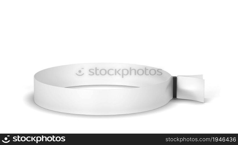 Blank cloth wristband mockup. 3d illustration isolated on white background
