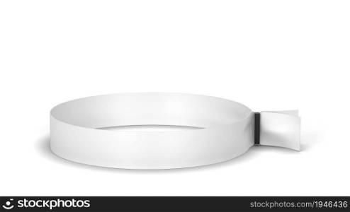Blank cloth wristband mockup. 3d illustration isolated on white background