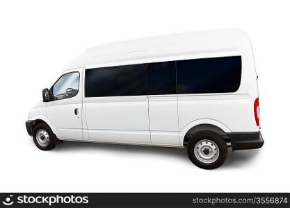 blank commercial vehicle isolated on white