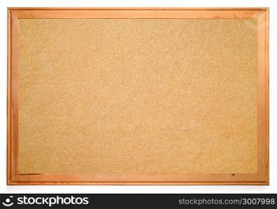 blank corkboard isolated on white