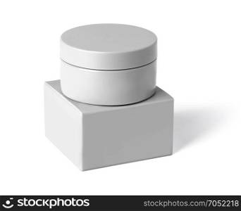 blank cosmetic Cream tube and cardboard packaging isolated on white with clipping path