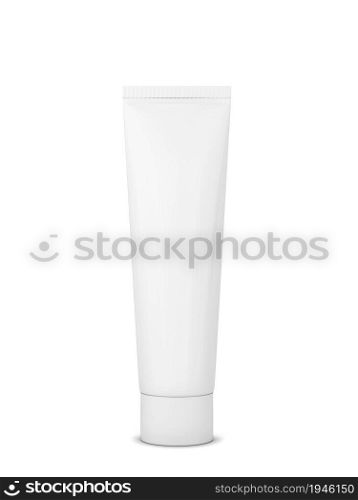 Blank cosmetic tube packaging mockup. 3d illustration isolated on white background