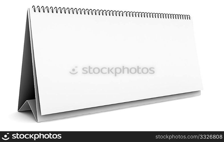 blank desktop calendar isolated on white background with clipping path