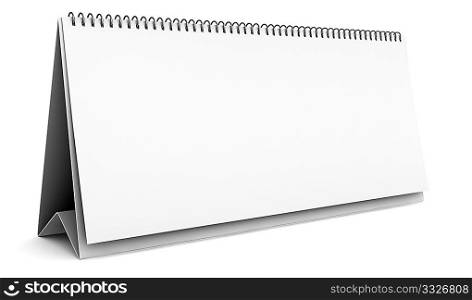 blank desktop calendar isolated on white background with clipping path