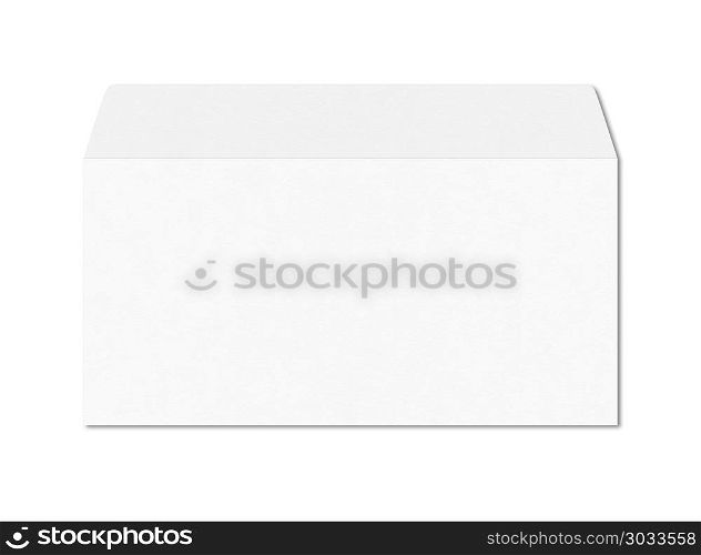 Blank enveloppe mockup template isolated on white background. White enveloppe mockup template. White enveloppe mockup template