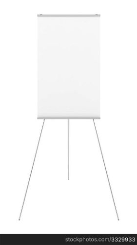 blank flipchart isolated on white background with clipping path