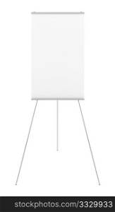 blank flipchart isolated on white background with clipping path