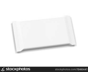 Blank flow pack mockup. 3d illustration isolated on white background