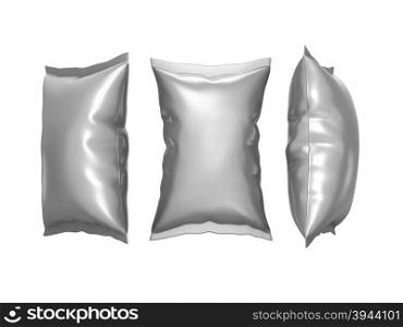 blank foil pouch use for your product like snack package with clipping path