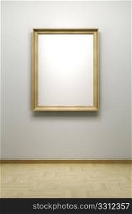 blank frame in the gallery, 3d rendering