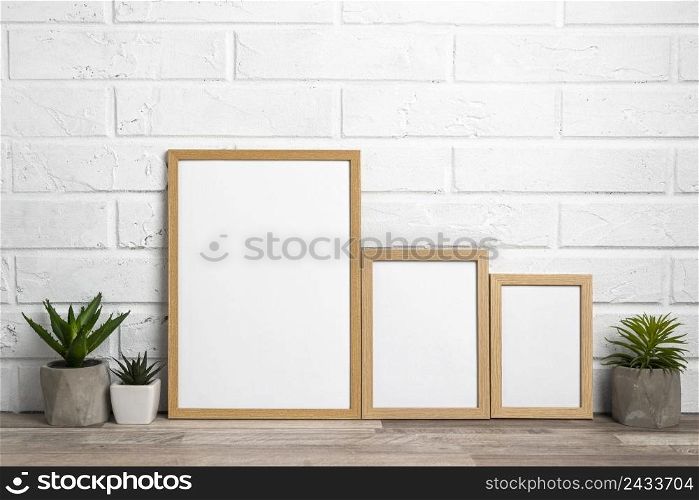 blank frames flower pots