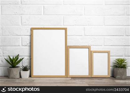 blank frames flower pots