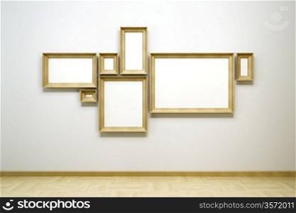 blank frames in the gallery, 3d rendering