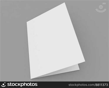 Blank greeting card mockup on gray background. 3d render illustration.. Blank greeting card mockup on gray background. 